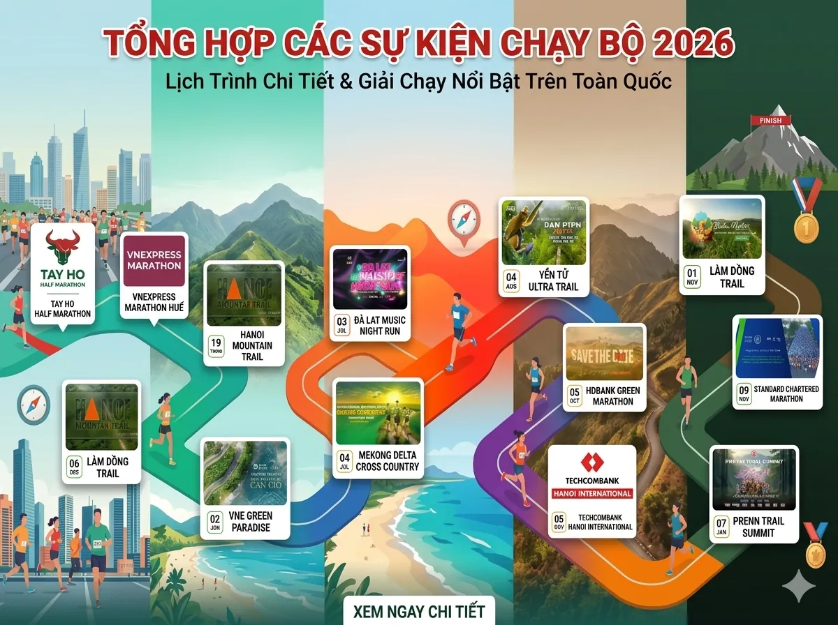 TỔNG HỢP SỰ KIỆN CHẠY BỘ 2026