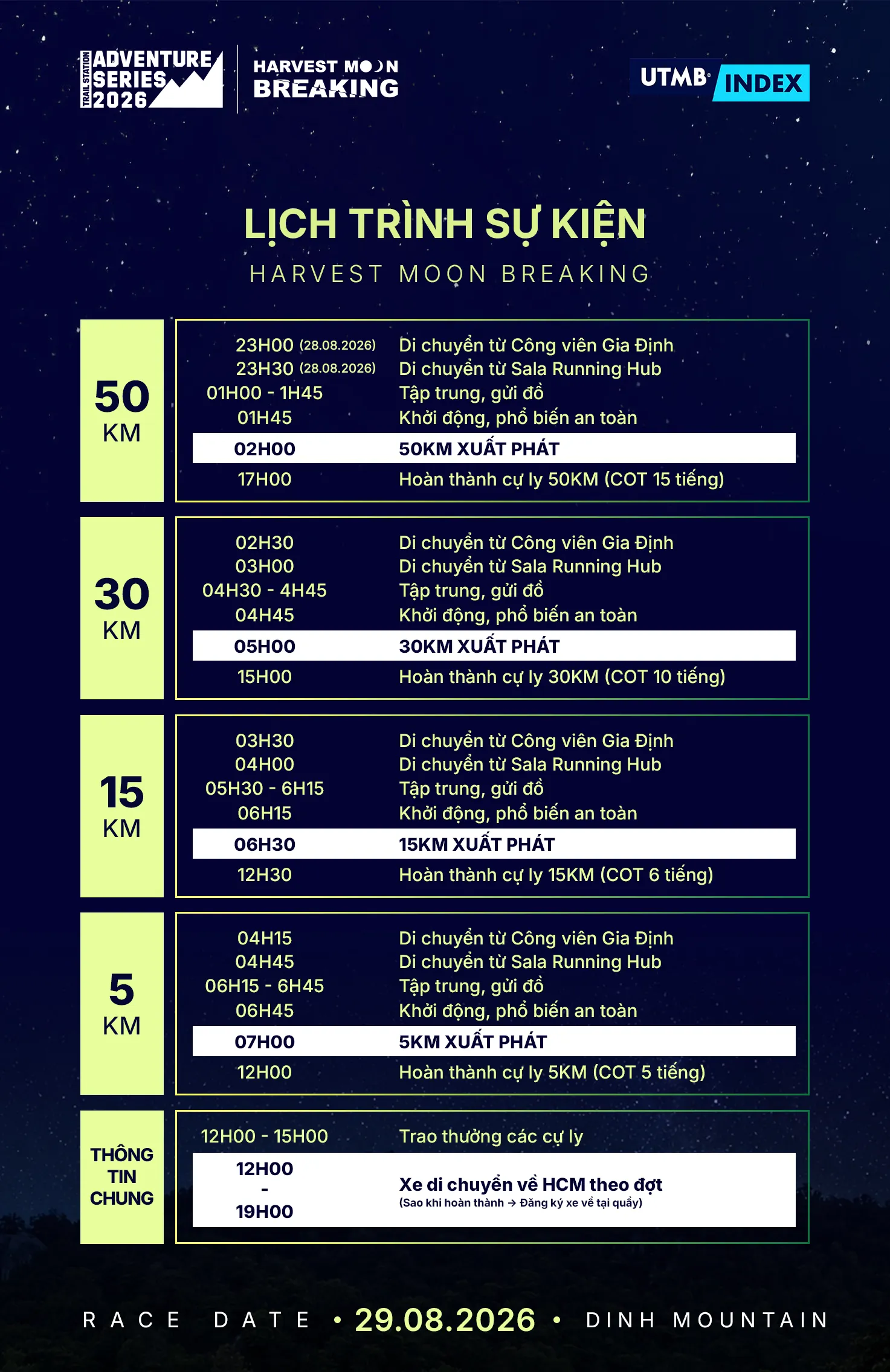 Lịch trình sự kiện Harvest Moon Breaking 2026