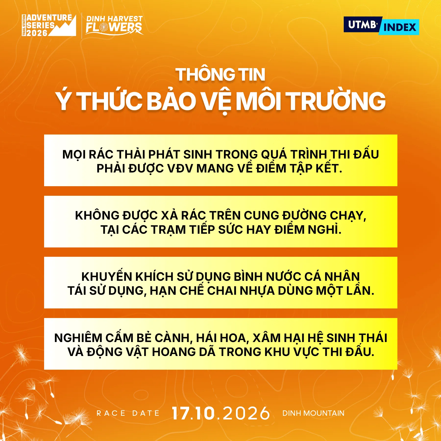 Ý thức bảo vệ môi trường Dinh Harvest Flowers 2026