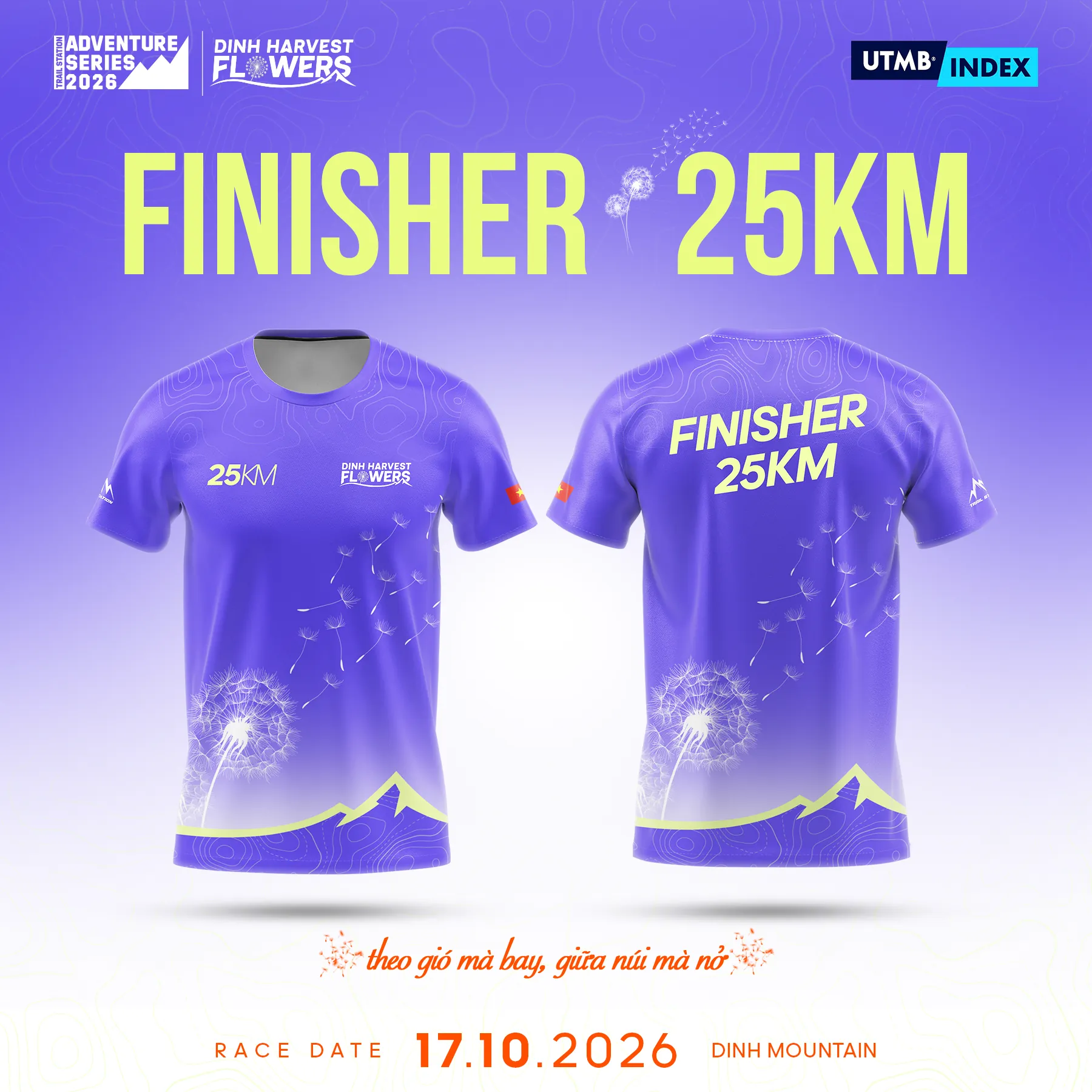 Áo finisher 25KM Dinh Harvest Flowers 2026