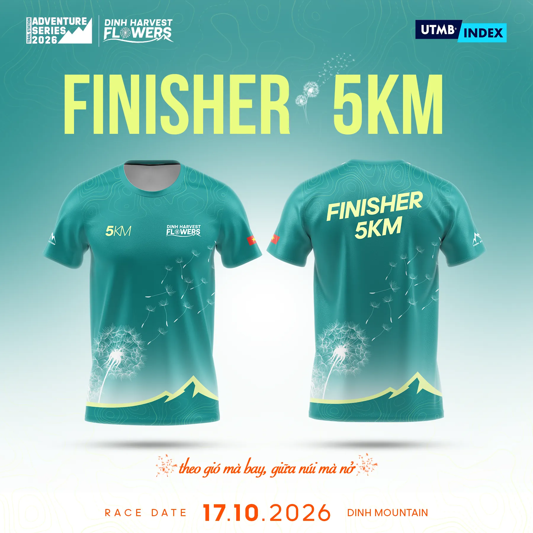 Áo finisher 5KM Dinh Harvest Flowers 2026